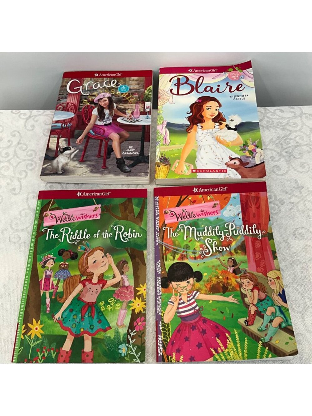 American Girl Book Set 4: Grace, Blaire, WellieWishers Riddle Of The Robin and M